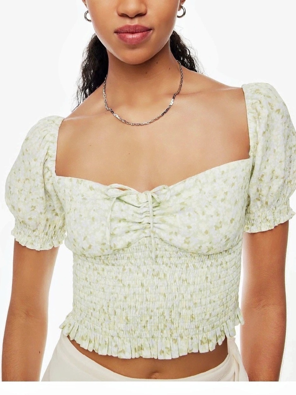 Sunday Best Sinatra Blouse Floral Puff Sleeve Crop Top